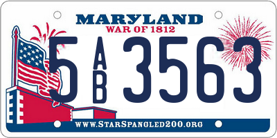 MD license plate 5AB3563