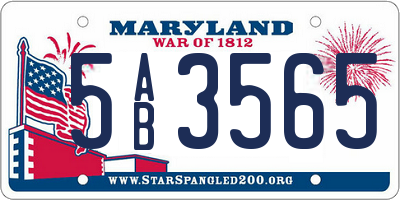 MD license plate 5AB3565