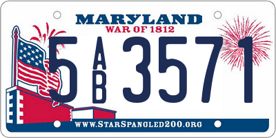 MD license plate 5AB3571
