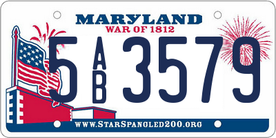 MD license plate 5AB3579