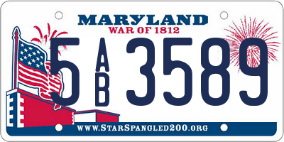 MD license plate 5AB3589