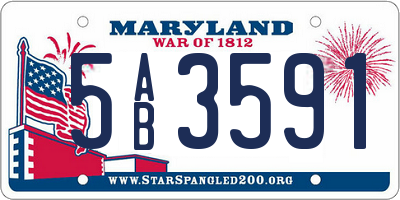 MD license plate 5AB3591