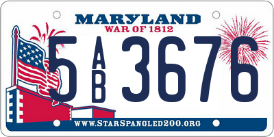 MD license plate 5AB3676