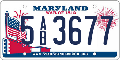 MD license plate 5AB3677