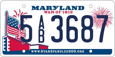 MD license plate 5AB3687