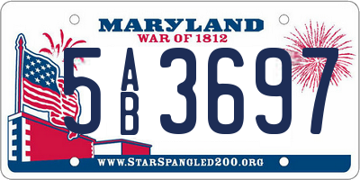 MD license plate 5AB3697