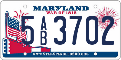 MD license plate 5AB3702