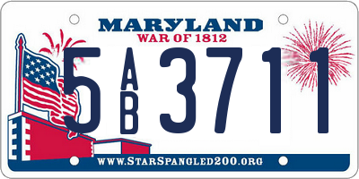 MD license plate 5AB3711