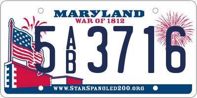 MD license plate 5AB3716