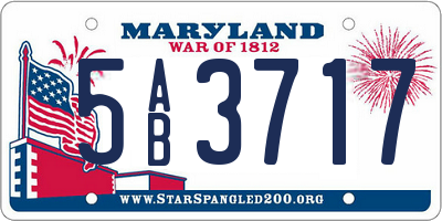 MD license plate 5AB3717