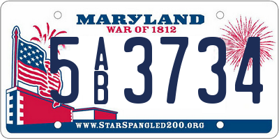 MD license plate 5AB3734