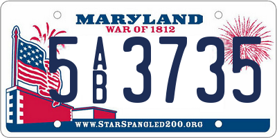 MD license plate 5AB3735