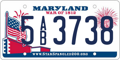 MD license plate 5AB3738