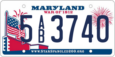 MD license plate 5AB3740