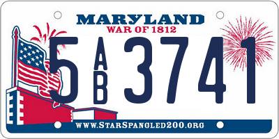 MD license plate 5AB3741
