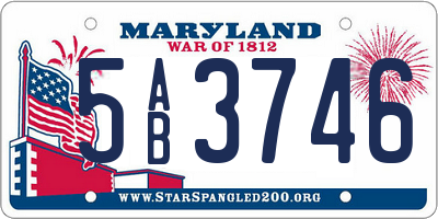 MD license plate 5AB3746