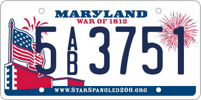 MD license plate 5AB3751