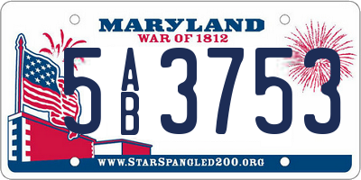 MD license plate 5AB3753