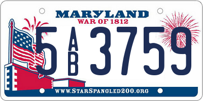 MD license plate 5AB3759