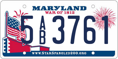 MD license plate 5AB3761