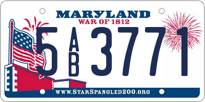 MD license plate 5AB3771