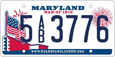 MD license plate 5AB3776
