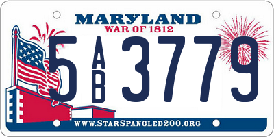 MD license plate 5AB3779