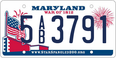 MD license plate 5AB3791