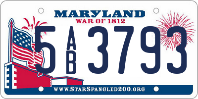 MD license plate 5AB3793