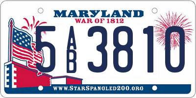 MD license plate 5AB3810