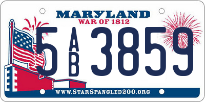 MD license plate 5AB3859
