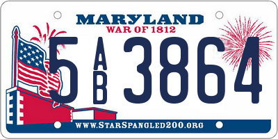 MD license plate 5AB3864