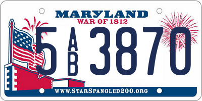 MD license plate 5AB3870