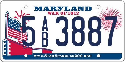 MD license plate 5AB3887