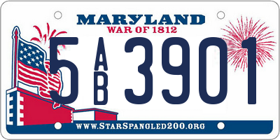 MD license plate 5AB3901