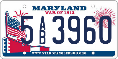 MD license plate 5AB3960