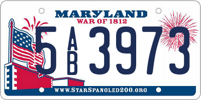 MD license plate 5AB3973