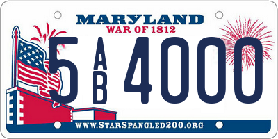 MD license plate 5AB4000