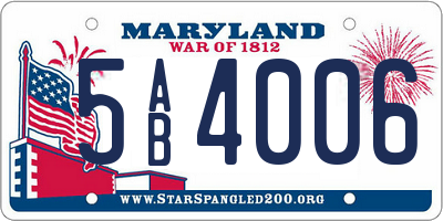 MD license plate 5AB4006