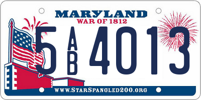 MD license plate 5AB4013