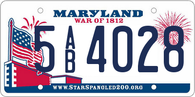 MD license plate 5AB4028