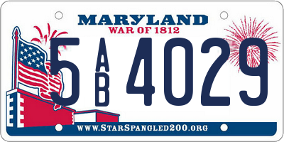 MD license plate 5AB4029