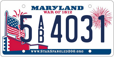 MD license plate 5AB4031