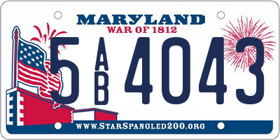 MD license plate 5AB4043