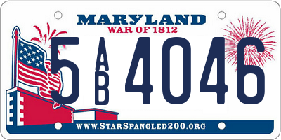 MD license plate 5AB4046