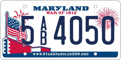 MD license plate 5AB4050