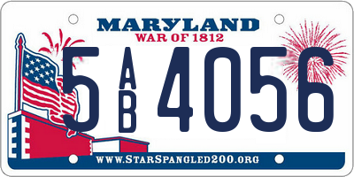 MD license plate 5AB4056