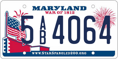MD license plate 5AB4064