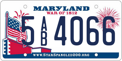 MD license plate 5AB4066