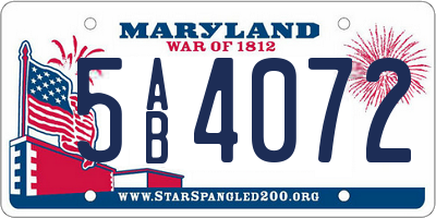 MD license plate 5AB4072